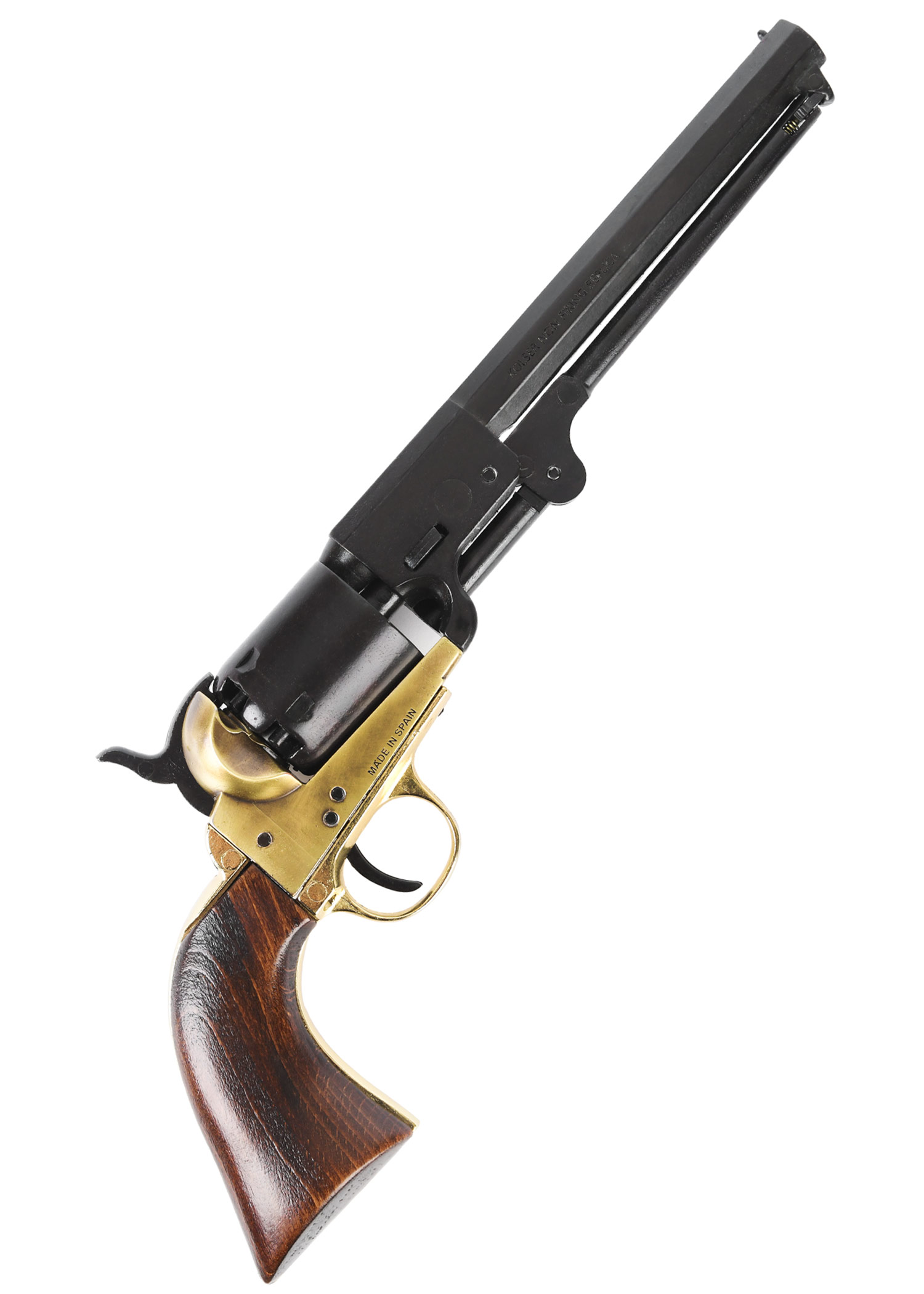 Deko-Colt Navy 1851, Perkussionsrevolver, Schwarz mit Messingrahmen